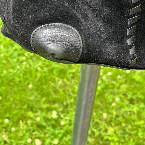 Large Brighton Drawstring  Suede Bag with silver accents. Beautiful and Durable - Picture 9 of 17